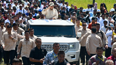 Presiden Prabowo saat panen raya di Majalengka