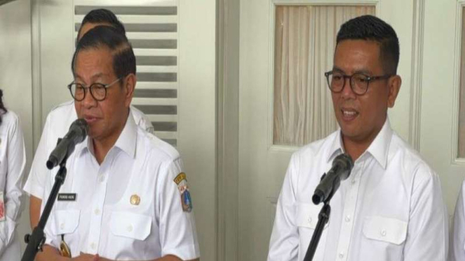 Gubernur DKI Jakarta Pramono Anung Wibowo dan Gubernur Banten Andra Soni.
