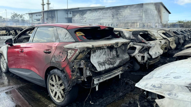 Ratusan mobil elektrifikasi MG terbakar di Filipina