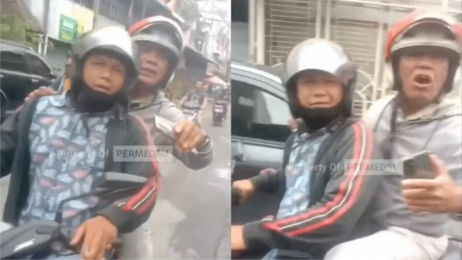 Hati-hati Ada Dua Pria Berhentikan Pemotor yang Melintas