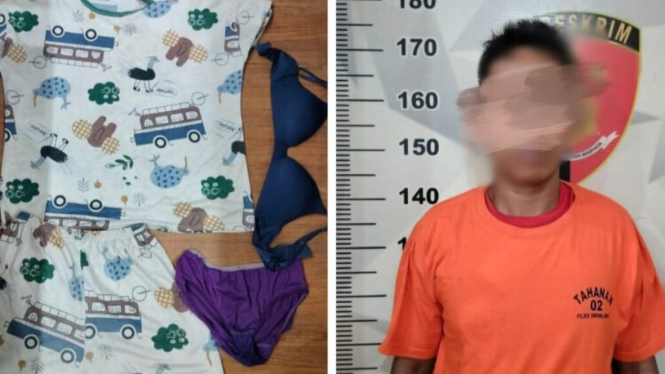Pelaku pemerkosaan N (25) dan sejumlah barang bukti milik korban - Foto Dok Istimewa 