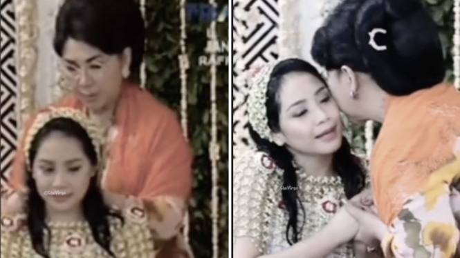 Momen siraman Nagita Slavina bersama Titiek Puspa.