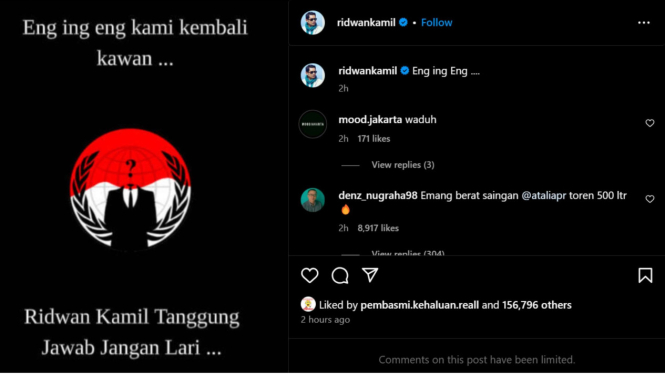 Akun Instagram Ridwan Kamil Diduga kena Hack