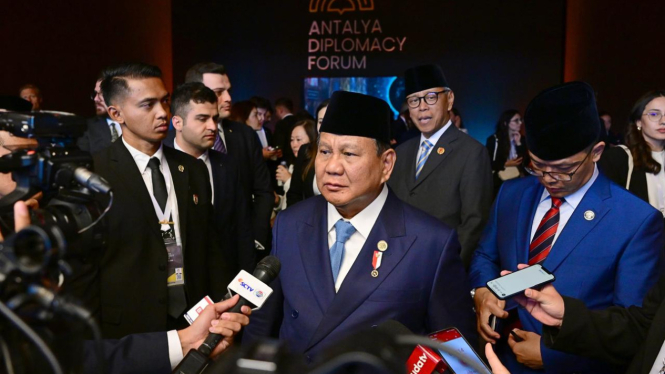 Presiden RI Prabowo Subianto usai menghadiri Antalya Diplomacy Forum (ADF) di Antalya, Turkiye (sumber foto: Muchlis Jr - Biro Pers Sekretariat Presiden)