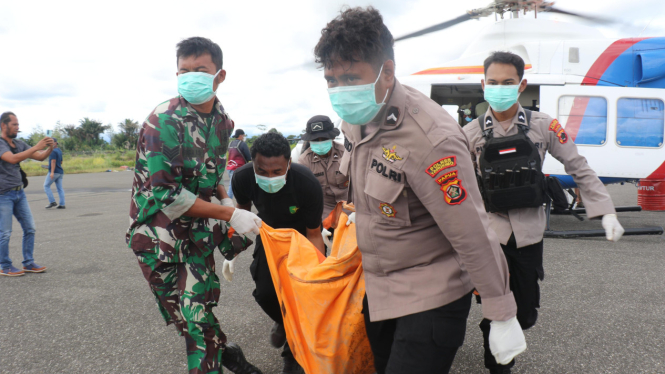 Korban Pembunuhan penambang di Yahukimo saat di evakuasi 