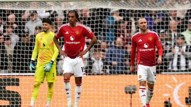 Pemain Manchester United saat dikalahkan Newcastle