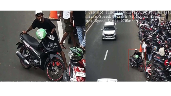 otor yang Lagi Digeser Tukang Parkir Kena Tilang ETLE