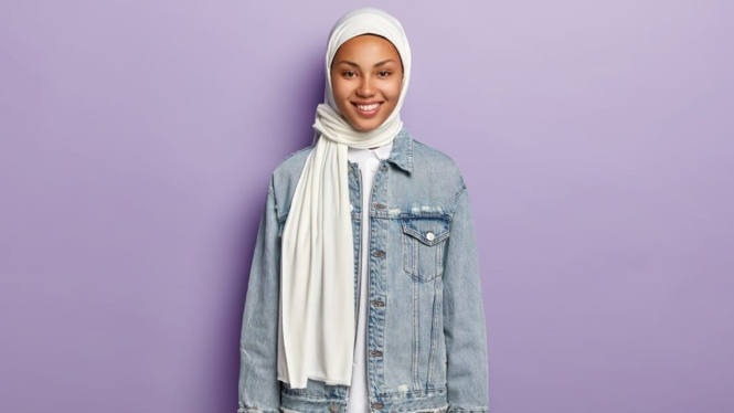 Ilustrasi gaya hijab pashmina