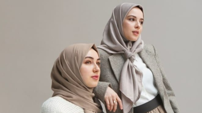 Ilustrasi gaya hijab pashmina