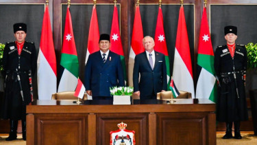 Presiden RI Prabowo Subianto dan Raja Yordania Abdullah II bin Al-Hussein (sumber foto: Laily Rachev - Biro Pers Sekretariat Presiden)
