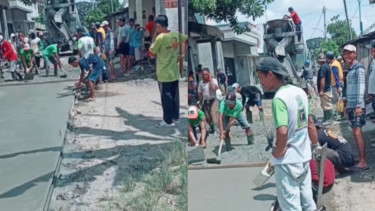 Warga Grobogan Perbaiki Jalan Rusak Sepanjang 125 Meter dari Hasil Patungan