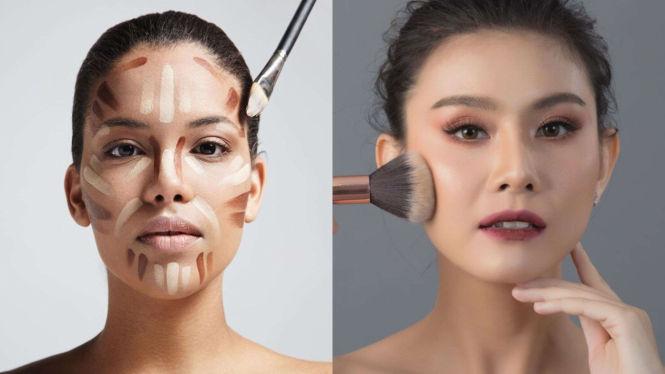 Ilustrasi Blush On dan Contour