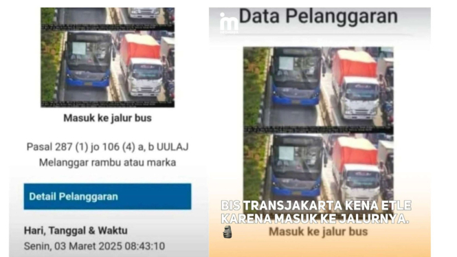 Viral Bus Transjakarta masuk jalurnya malah kena tilang ETLE