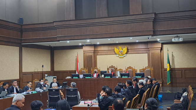Suasana sidang Hasto Kristiyanto di Pengadilan Negeri Jakarta Pusat 