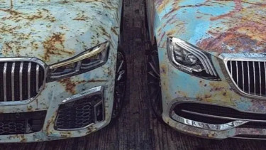 Ilustrasi mobil berkarat