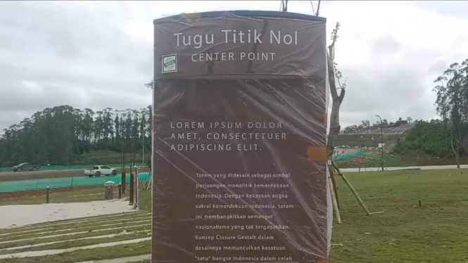 Tugu Titik Nol IKN Viral karena Tampilkan Teks Dummy 