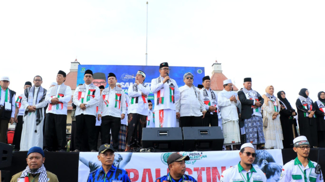 Aksi damai bela Palestina di Taman Elektrik, Kota Tangerang