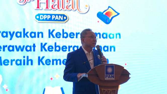 Ketua Umum PAN, Zulkifli Hasan alias Zulhas di Kantor DPP PAN, Jakarta Selatan, Minggu, 20 April 2025