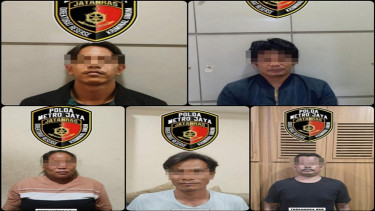 5 pelaku pembakaran mobil polisi di Depok