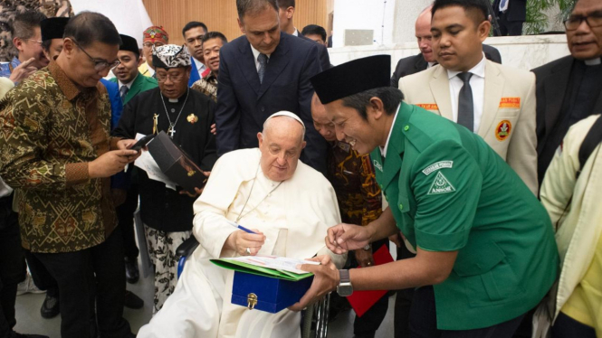 Momen pertemuan Paus Fransiskus dengan GP Ansor (dok. istimewa)