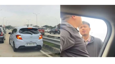 Viral Aksi Ugal-ugalan Sopir Brio Mundur di Tol