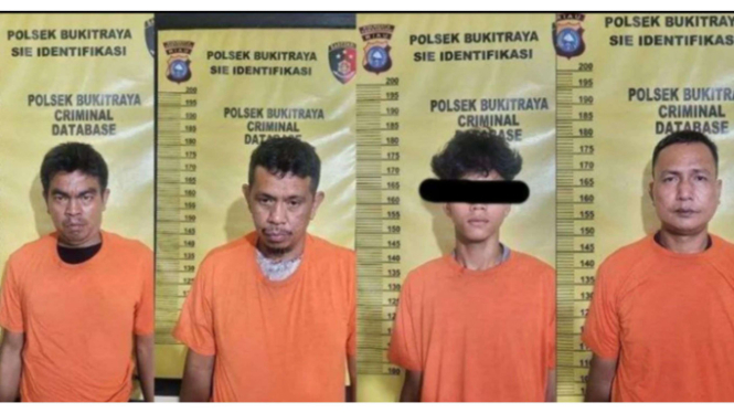 Tampang 4 Debt Collector yang Kroyok Wanita di Pekanbaru