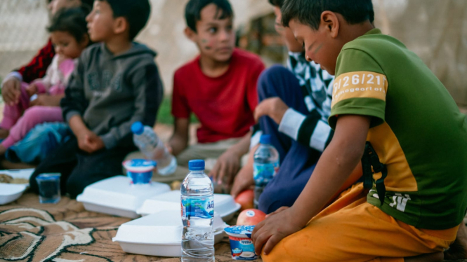 Potret Anak-anak di Gaza Saat Mendapat Bantuan dari PCINU (Doc: PCINU)