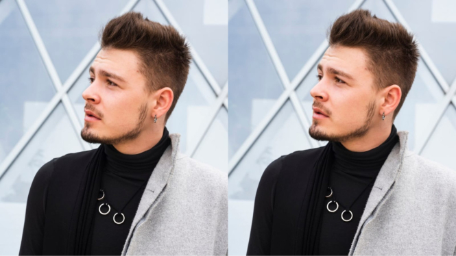 Ilustrasi potongan rambut pria slick back