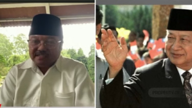 Ketua Umum Satkar Ulama Indonesia Idris Laena dan Mantan Presiden Soeharto