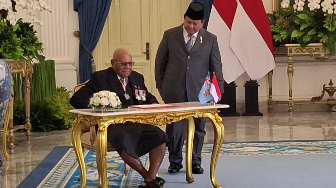 Presiden Prabowo Subianto Sambut Perdana Menteri (PM) Fiji, Sitiveni Rabuka