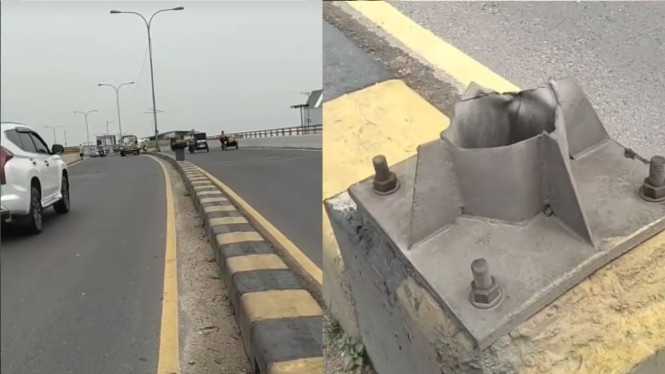Tiang Lampu Jalan 12 Meter Hilang di Flyover Amplas Medan