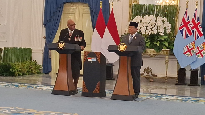 Presiden Prabowo Subianto Usai Menggelar Pertemuan Bilateral dengan Perdana Menteri (PM) Fiji Sitiveni Rabuka di Istana Merdeka