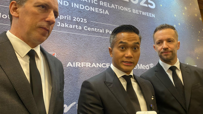Ketua Umum Kadin Anindya Novyan Bakrie Usai Menghadiri Gala Dinner Celebrating 75 Years of Diplomatic Relations Between France and Indonesia (Doc: Natania Longdong)