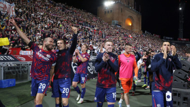 Selebrasi pemain Bologna