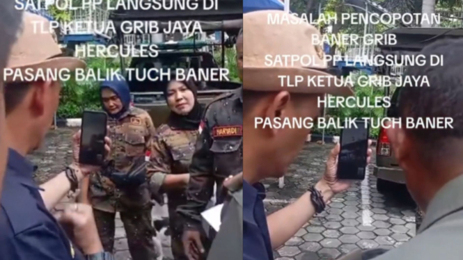 Hercules Video Call Satpol PP yang Copot Spanduk GRIB Jaya di Senen