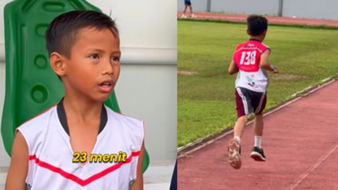 Davin, Bocah 10 Tahun Asal Samarinda Lari 5 KM di Bawah 22 Menit