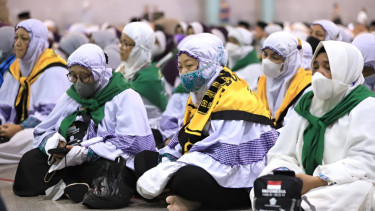 Jamaah haji Kota Tangerang di Masjid Raya Al-Azhom 