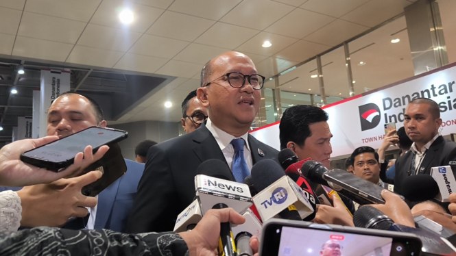 CEO BPI Danantara, Rosan Roeslani di JCC, Senayan, Jakarta Pusat, Senin, 28 April 2025