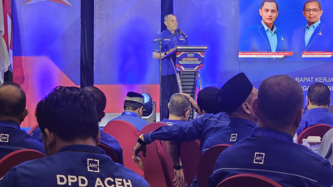 Ketua DPD Demokrat Aceh, Muslim. VIVA/Dani Randi