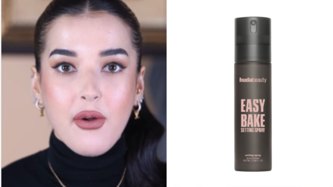 Hasil makeup Tasya Farasya pakai setting spray Huda Beauty