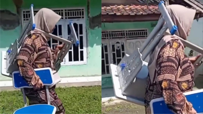 Viral Orang Tua Murid Ini Bawa Bangku Sekolah Setelah Anakanya Dituduh
