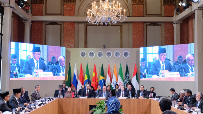 Menlu RI Sugiono Pidato Saat Pertemuan Para Anggota BRICS di Brasil (Doc: Kemlu)