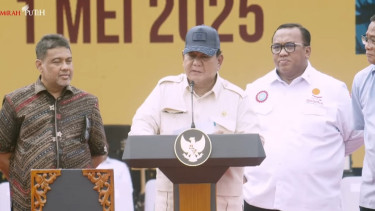 Presiden Prabowo Subianto di peringatan Hari Buruh 2025