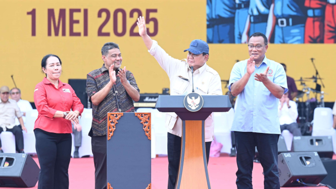 Presiden Prabowo Subianto di peringatan Hari Buruh 2025