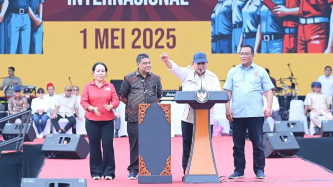 Presiden Prabowo Subianto di peringatan Hari Buruh 2025