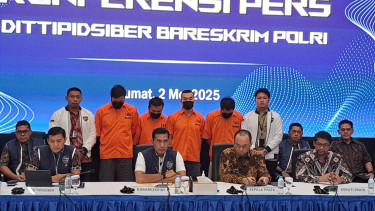 Konferensi pers Bareskrim Polri kasus judi online H55 Hiwin Care 