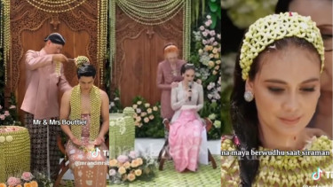 Prosesi siraman Luna Maya dan Maxime Bouttier