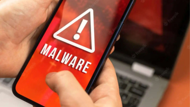 Ilustrasi smartphone kemasukan virus