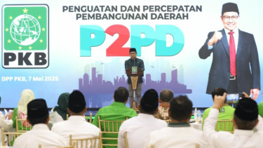 Ketum PKB Muhaimin Iskandar alias Cak Imin dalam acara P2PD di markas DPP PKB.