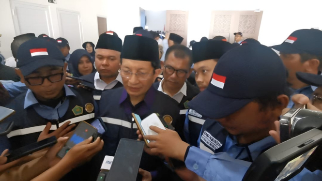 Menteri Agama Nasaruddin Umar di Asrama Haji Cipondoh, Kota Tangerang